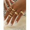 9 Piece Simple Style Crinkle Metal Finger Rings Set - GOLD 