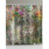 Rideau de Douche Imperméable Motif de Fleur et Brique de Mur - multicolor W118 X L79 INCH