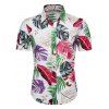 Chemise à Imprimé Feuille Tropicale Hawaïenne Boutonnée - multicolor L