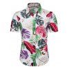 Chemise à Imprimé Feuille Tropicale Hawaïenne Boutonnée - multicolor 2XL
