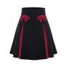 Jupe Bicolore de Grande Taille avec Nœud Papillon - Noir 1X