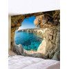 Tapisserie Murale Pendante Mer Paysage Trou Imprimés - multicolor W91 X L71 INCH