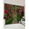 Rideaux de Fenêtre Décoratif 3D Fleur et Jardin Imprimés - multicolor W33.5 X L79 INCH X 2PCS