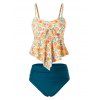 Maillot de Bain Tankini Fruit Imprimé de Grande Taille - multicolor L