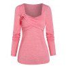 T-shirt Chiné Tordu Croisé - Rose 2XL