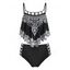 Ethnic Style Swimsuit Bohemian Bathing Suit Tribal Print Crisscross Tummy Control Tankini Swimwear - MEDIUM TURQUOISE 2XL