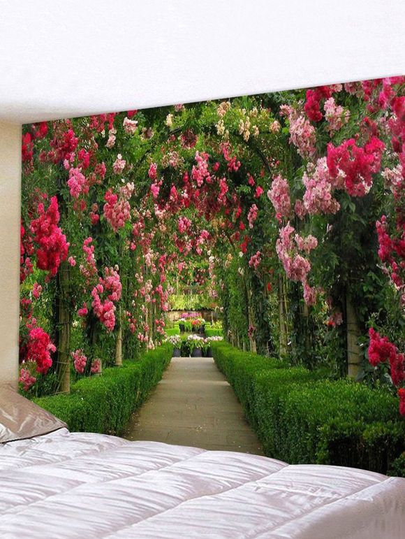 Tapisserie 3D Fleur et Jardin Imprimés - multicolor W118 X L79 INCH