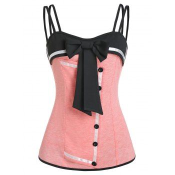 Image of Mock Button Bowknot Cami Top