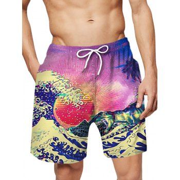 

Coconut Tree Painting Print Board Shorts, Pink