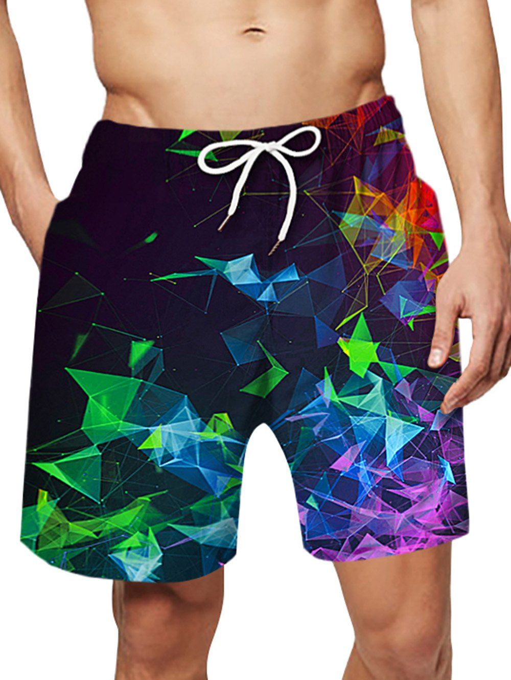 [30% OFF] 2020 Colorful Geometric Pattern Board Shorts In Multicolor ...
