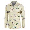 Chemise Boutonnée à Imprimé Plume en Satin - multicolor XL