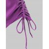 Maillot de Bain Tankini Papillon Imprimé Ouvert au Dos de Grande Taille - Violet Améthyste 5X