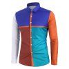 Chemise Décontractée Boutonnée en Blocs de Couleurs - multicolor L