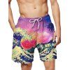 Coconut Tree Painting Print Board Shorts - PINK M