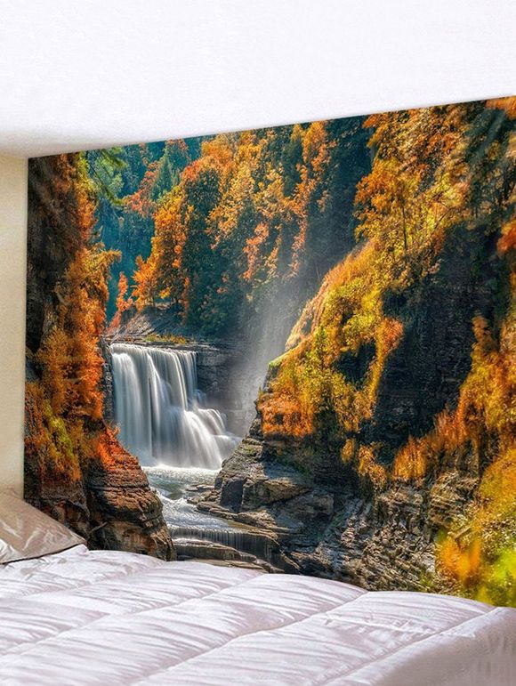 Tapisserie Murale Pendante Art Décoration Cascade et Rivière Imprimés - multicolor W79 X L71 INCH