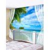 Tapisserie Murale Pendante Art Décoration Plage et Fenêtre Imprimés - multicolor W59 X L51 INCH