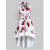 Débardeur Haut-Bas Imprimé Floral Grande-Taille - Blanc 5X