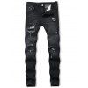 Destroyed Zipper Skinny Jeans - BLACK 38