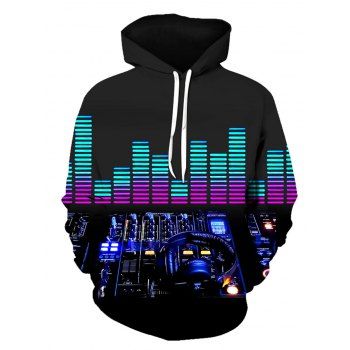 Studio Pattern Pouch Pocket Hoodie, Black