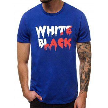 

Casual Graphic Pattern Short Sleeves T-shirt, Blue