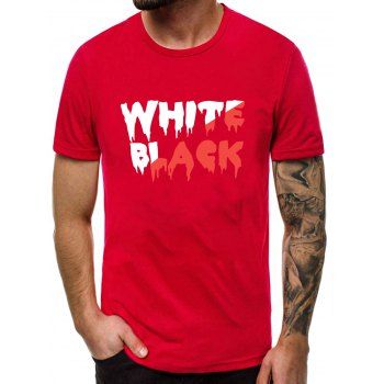 

Casual Graphic Pattern Short Sleeves T-shirt, Red wine