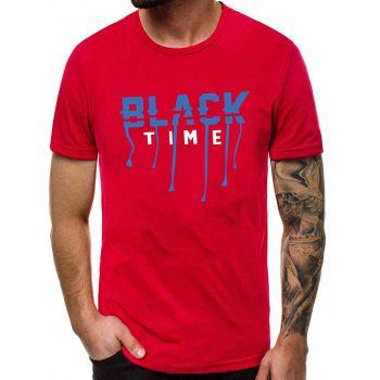 

Letter Graphic Pattern Casual T-shirt, Red
