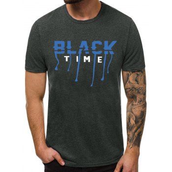 

Letter Graphic Pattern Casual T-shirt, Dark gray