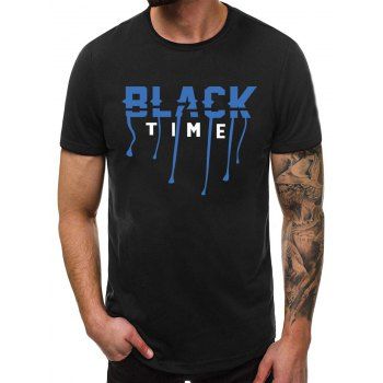 

Letter Graphic Pattern Casual T-shirt, Black