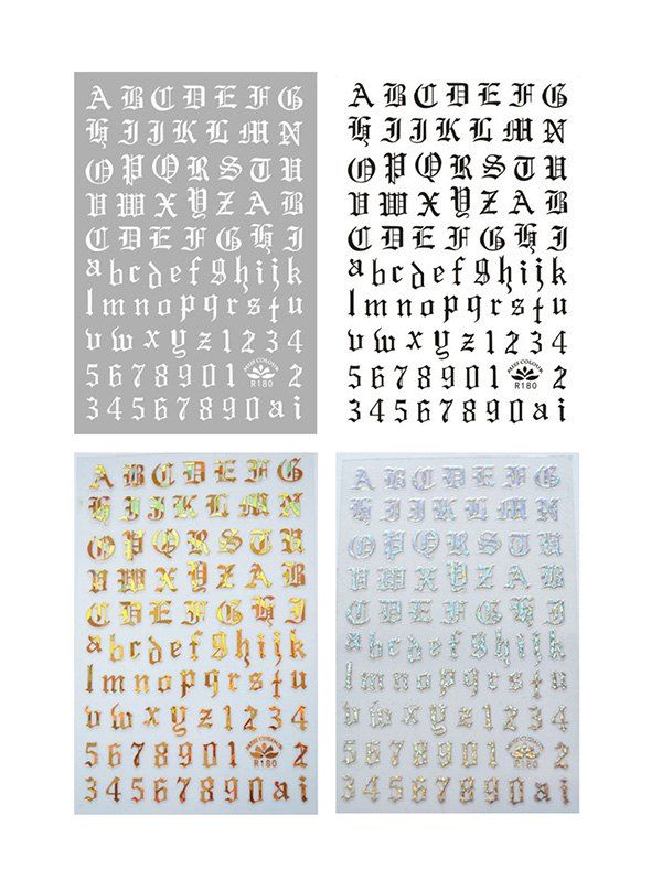 

Laser Magic Letter Nail Stickers, Multi-a