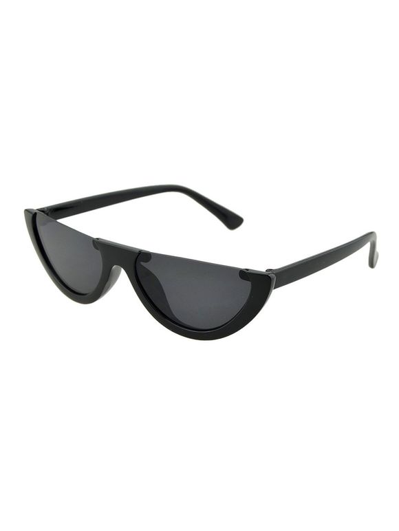 Lunettes de Soleil Demi-cercle Semi-Monture Style Punk - Gris 