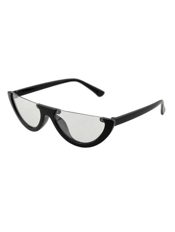 Lunettes de Soleil Demi-cercle Semi-Monture Style Punk - Transparent 