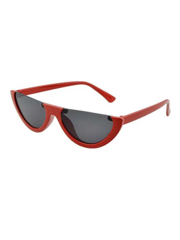 Lunettes de Soleil Demi-cercle Semi-Monture Style Punk - Châtaigne Rouge 