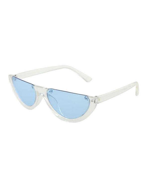 Lunettes de Soleil Demi-cercle Semi-Monture Style Punk - Ciel Bleu Foncé 