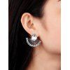 Boucles d'Oreilles Clous en Forme d'Éventail en Strass et Cristal Fantaisie - Argent 