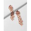 Strass Feuille de vigne Motif Goutte Boucles d'oreilles - Rose clair 