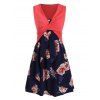 Floral Imprimer Twist Mini Robe Overlap - Rouge Haricot XL