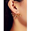 Faux perle strass Boucles d'oreilles étoiles forme de veste - Or 
