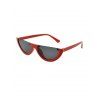 Lunettes de Soleil Demi-cercle Semi-Monture Style Punk - Châtaigne Rouge 