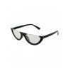 Lunettes de Soleil Demi-cercle Semi-Monture Style Punk - Transparent 