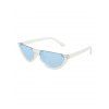 Lunettes de Soleil Demi-cercle Semi-Monture Style Punk - Ciel Bleu Foncé 