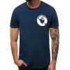 T-shirt Décontracté Graphique Imprimé à Col Rond - Cadetblue XS