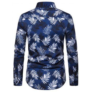 

Leaf Pattern Full Sleeves Shirt, Cobalt blue