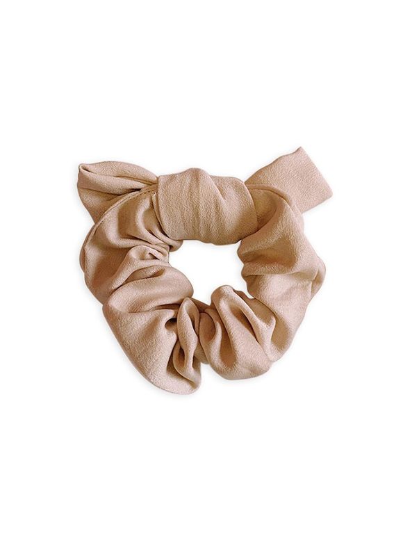 Chouchou Elastique en Couleur Unie avec Nœud Papillon en Tissu - Kaki 