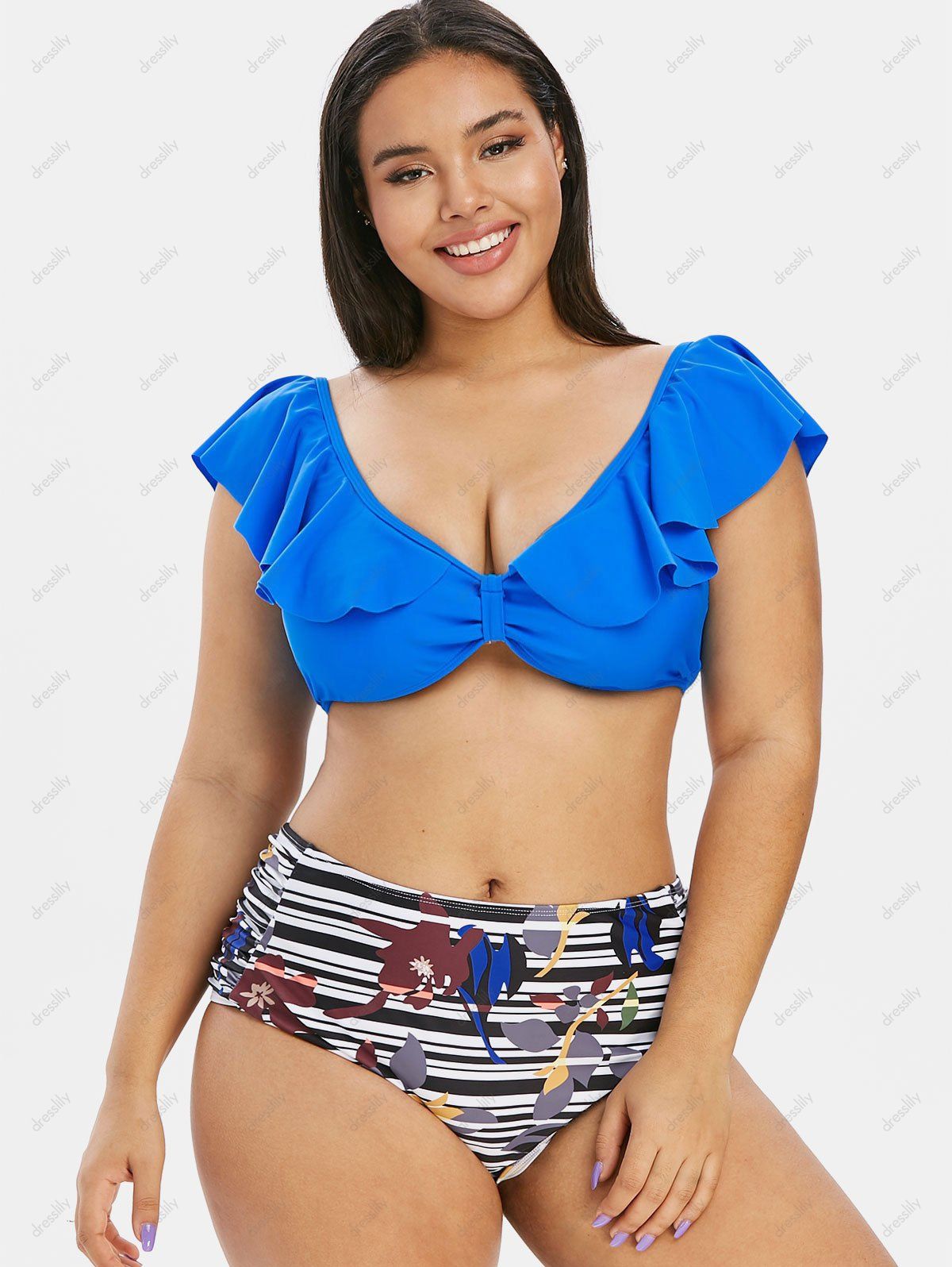 plus size high rise bikini