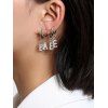 Ensemble de Boucles d'Oreilles Lettre Clip avec Strass - Argent 