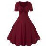Robe Nouée de Grande Taille - Rouge Lave 1X