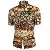 Chemise Animal Léopard Imprimé à Manches Courtes - café M
