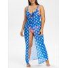 Maillot de Bain Bikini Drapeau Américain de Grande Taille à Armature Trois Pièces - Bleu 5X