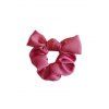 Chouchou Elastique en Couleur Unie avec Nœud Papillon en Tissu - Fleur Violet 