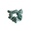 Chouchou Elastique en Couleur Unie avec Nœud Papillon en Tissu - Bleu Vert Ara 